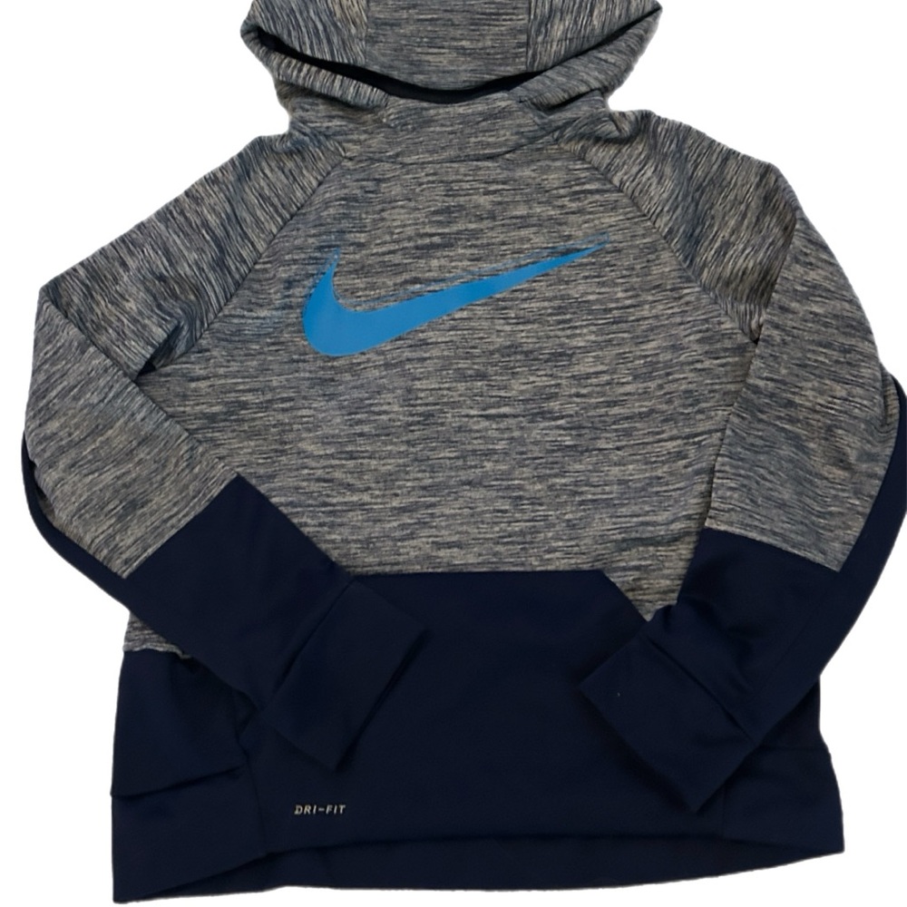 Nike Kids Blue and Gray Dri-FIT Hoodie